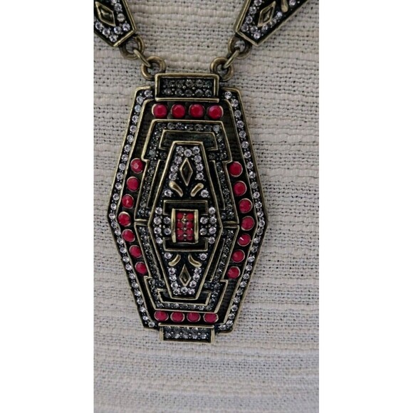 Vintage Heidi Daus Rhinestones & Black Onyx Beads Collar Statement Necklace - Picture 6 of 16